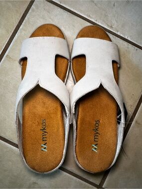 Mykos Ismina Wedge Women's Smoke Slide Sandals NWT MSRP-$100